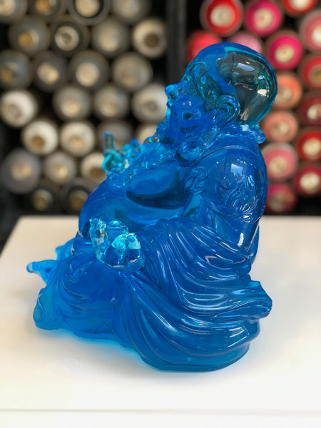 12" Gangsta Buddha Sculpture- Blue