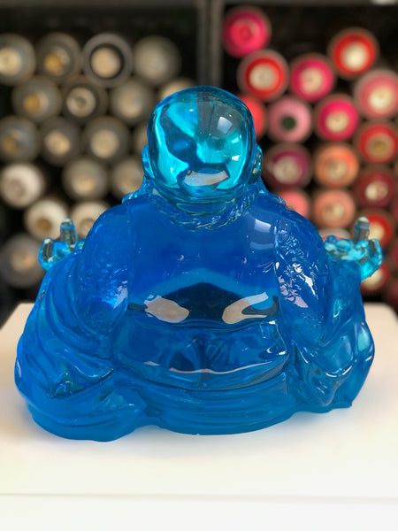 12" Gangsta Buddha Sculpture- Blue