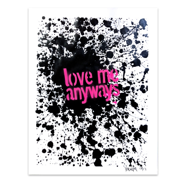 Love Me Anyways Splat Original Work on Paper 24 x 30