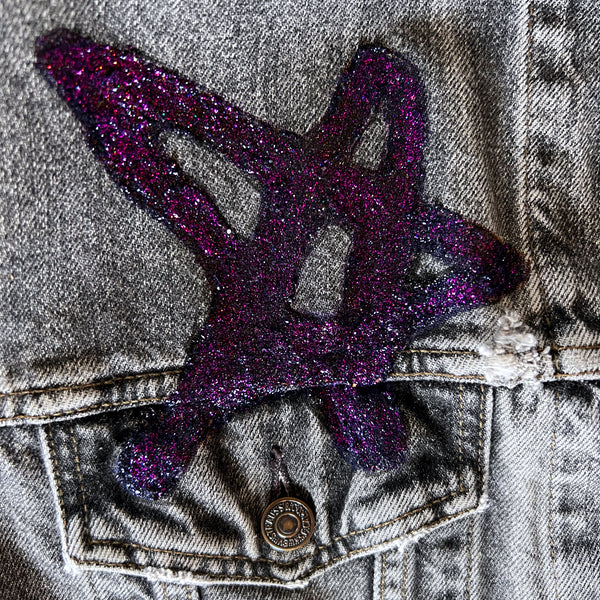 UFY Buddha Handpainted Black Denim Jacket