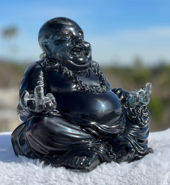 12" Gangsta Buddha Sculpture- Black
