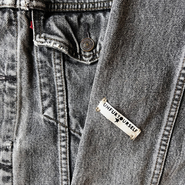 UFY Buddha Handpainted Black Denim Jacket