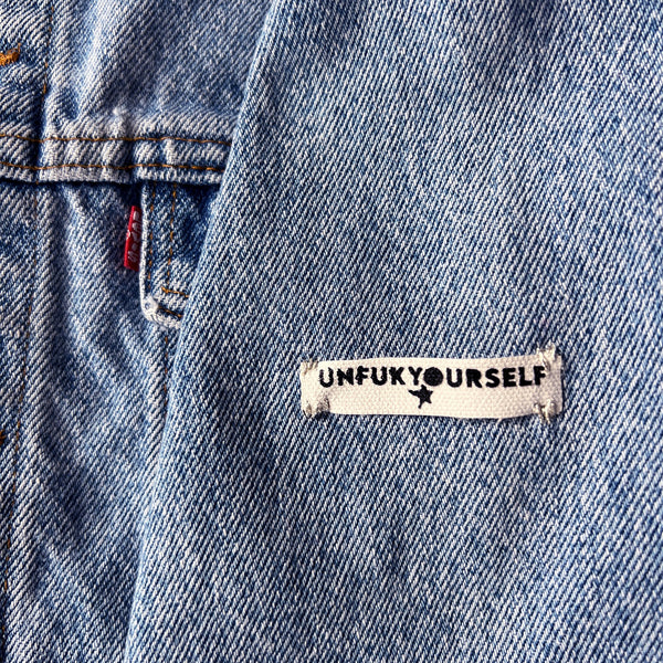 Filthy Glittering Soul Denim Jacket- Black Indigo