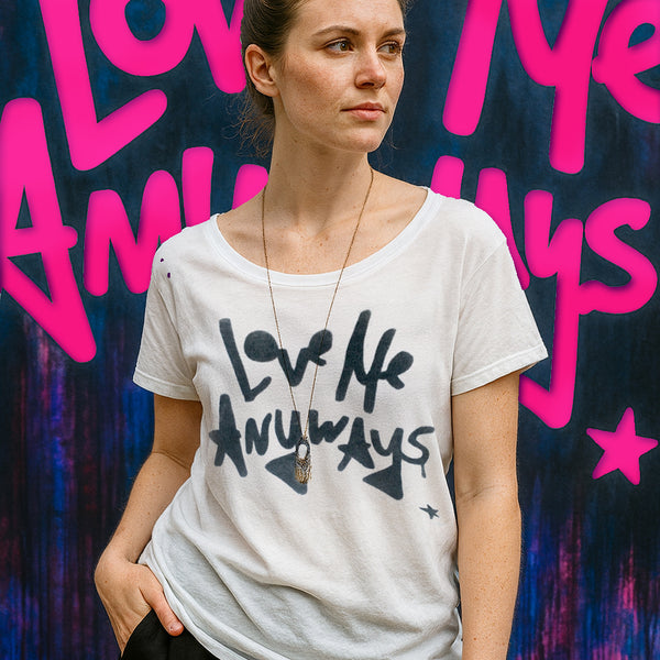 Love Me Anyways Handpainted Spray Tee