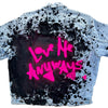 Love Me Anyways Handpainted Denim Jacket: Full Length