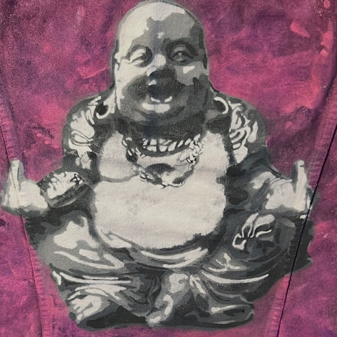 UFY Buddha Handpainted Black Denim Jacket